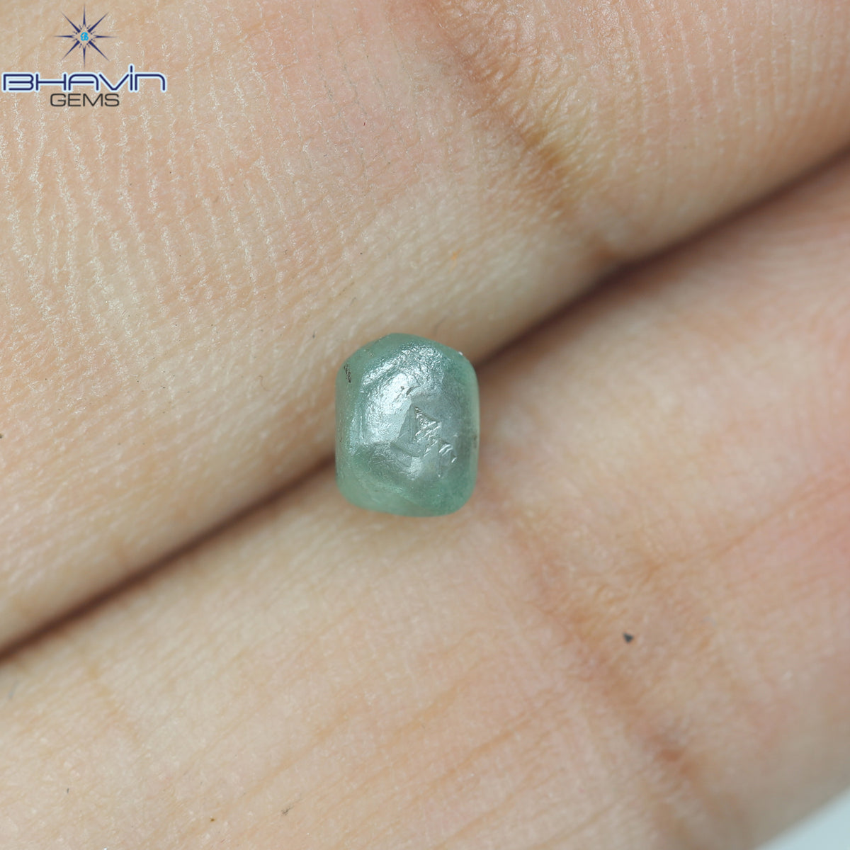 0.43 CT Natural Rough Diamond Enhanced Greenish Blue Color Clarity VS2 (4.26 MM)