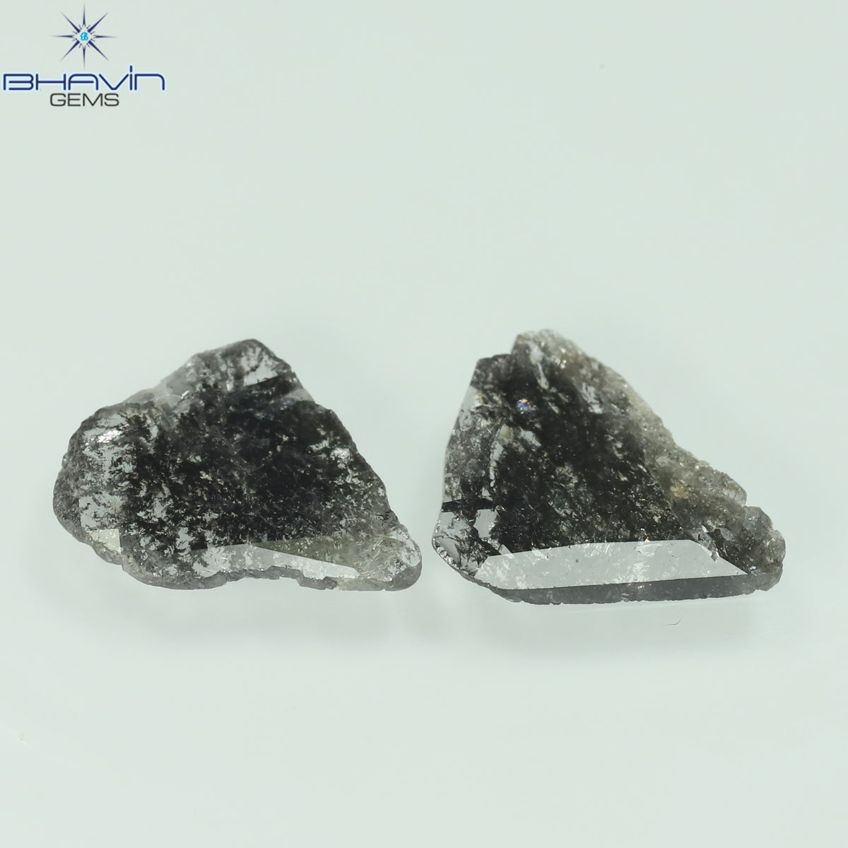 1.47 CT/2 個ミックス シェイプ ナチュラル ダイヤモンド ソルト アンド ペッパー カラー I3 クラリティ (12.40 MM)