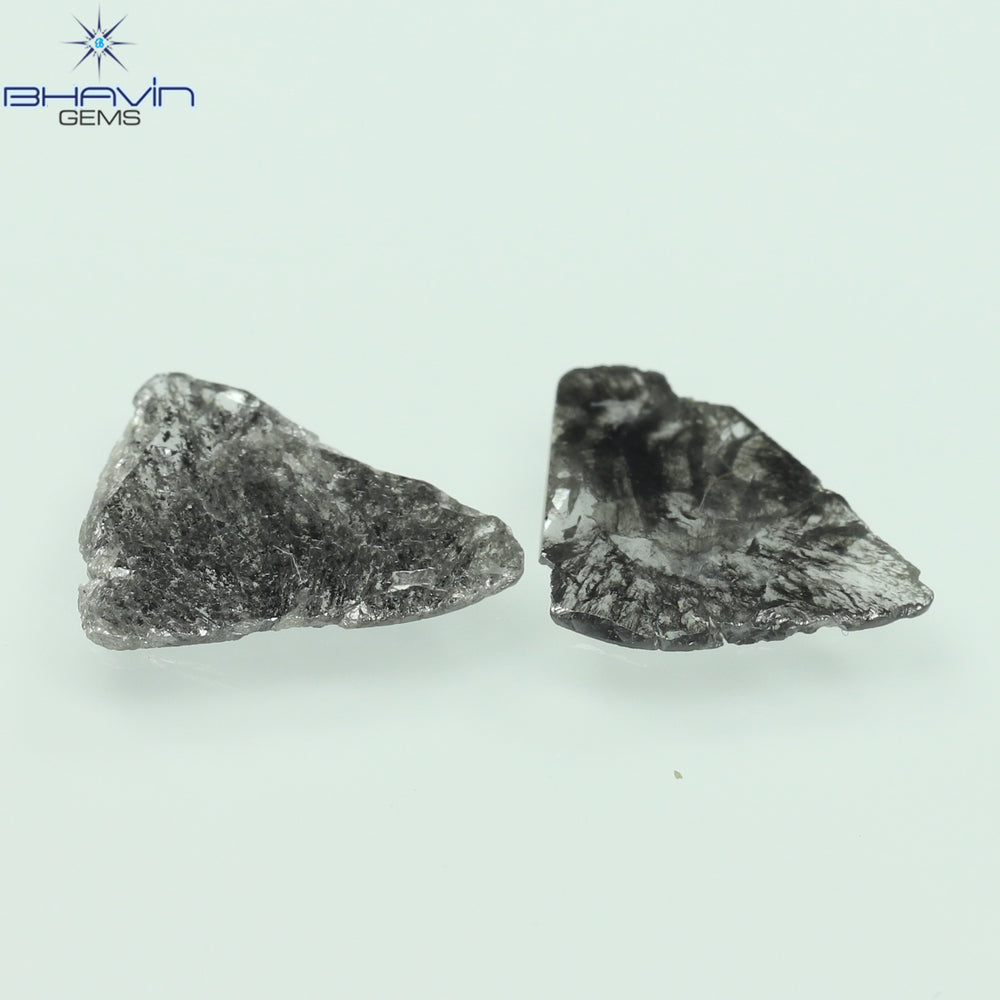 1.47 CT/2 個ミックス シェイプ ナチュラル ダイヤモンド ソルト アンド ペッパー カラー I3 クラリティ (12.40 MM)