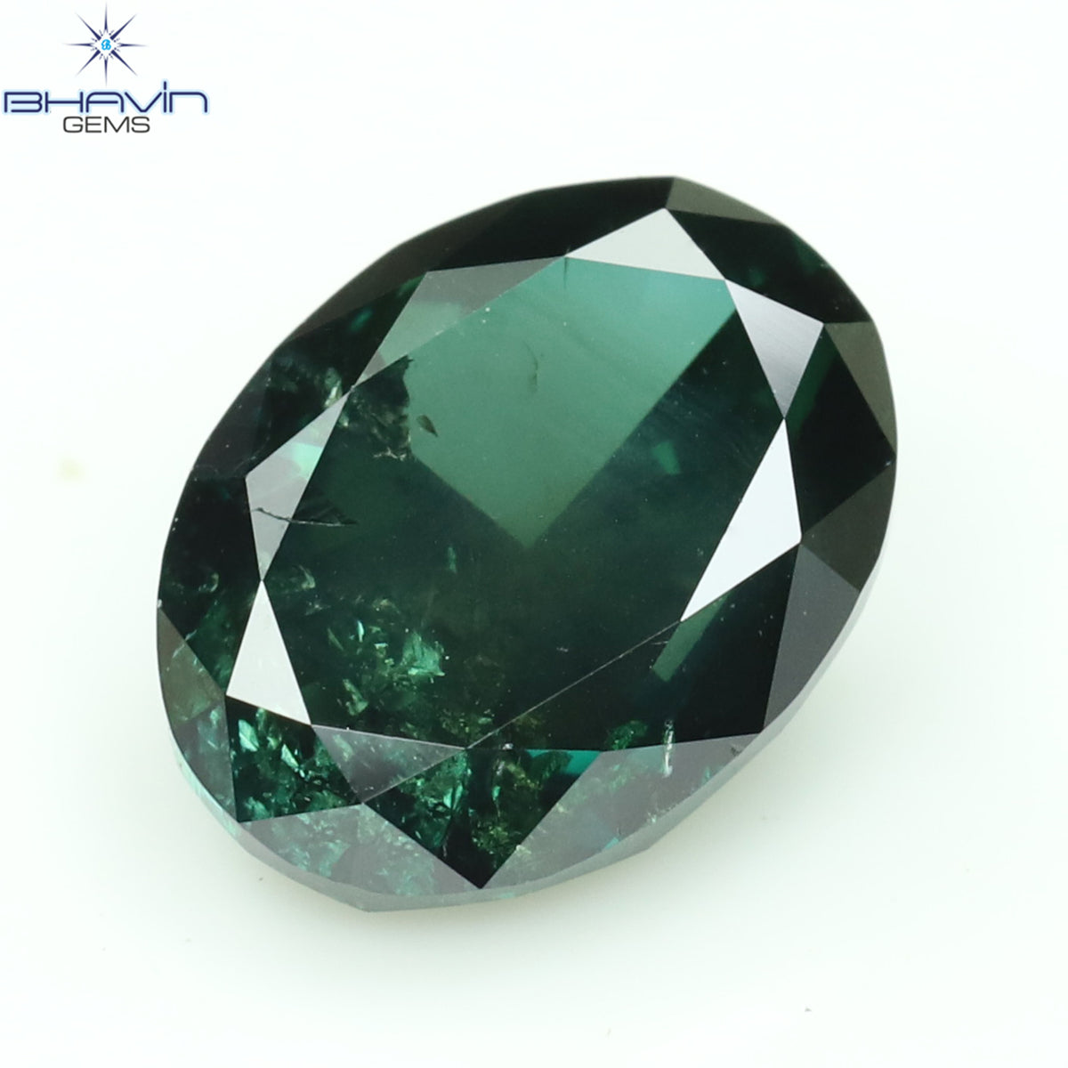0.87 CT Natural Oval Diamond Enhanced Blue Color Clarity I1 (6.45 MM)