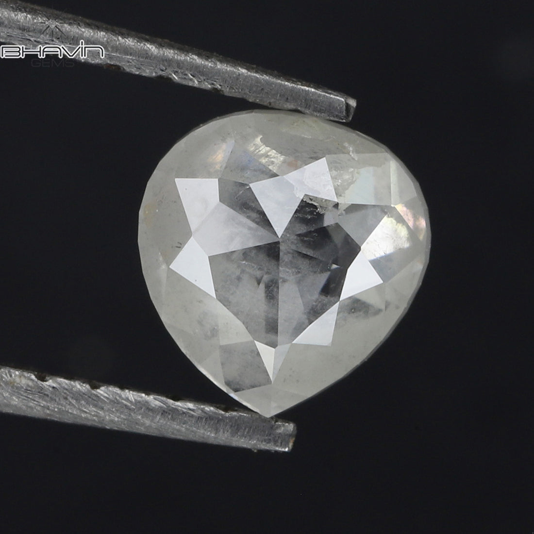 0.56 CT Natural Heart Diamond White Milky Color Clarity I3 (5.07 MM)