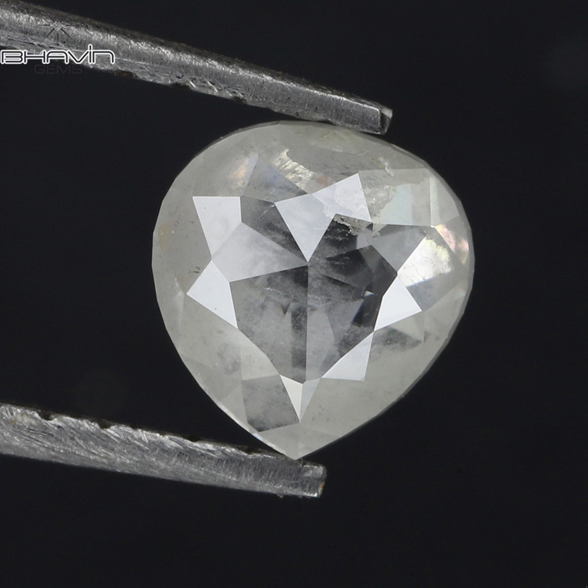 0.56 CT Natural Heart Diamond White Milky Color Clarity I3 (5.07 MM)