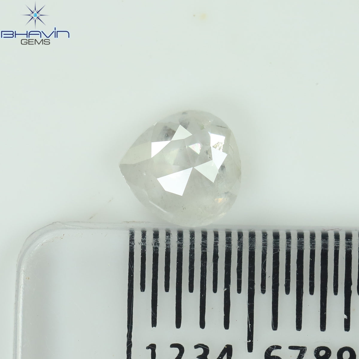 0.56 CT Natural Heart Diamond White Milky Color Clarity I3 (5.07 MM)