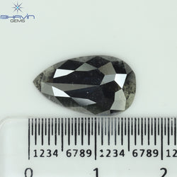 0.41 CT ペアシェイプ ナチュラル ダイヤモンド ソルト アンド ペッパー カラー I3 クラリティ (5.72 MM)