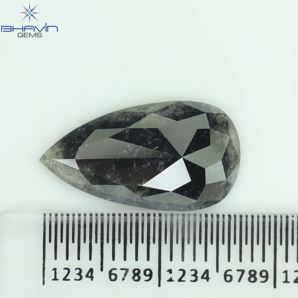 4.26 CT Pear Shape Natural Loose Diamond Black Color I3 Clarity (18.00 MM)