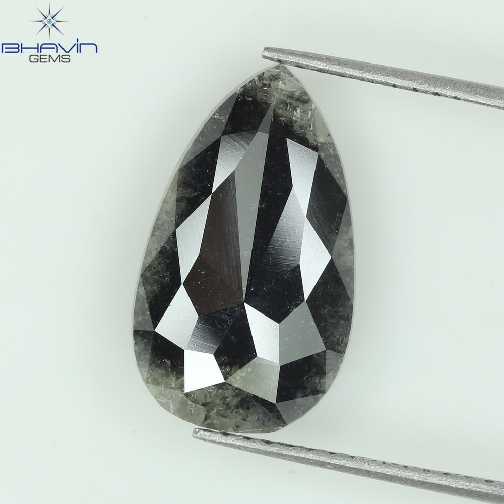 3.24 CT Pear Shape Natural Loose Diamond Black Color I3 Clarity (16.50 MM)