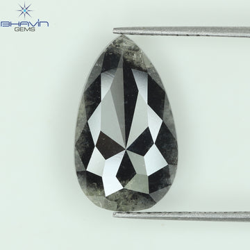 0.41 CT ペアシェイプ ナチュラル ダイヤモンド ソルト アンド ペッパー カラー I3 クラリティ (5.72 MM)