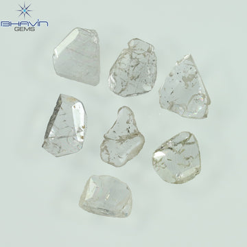 0.97 CT/7 ピース ローズカット ポルキ シェイプ ナチュラル ダイヤモンド ファンシー カラー I1 クラリティ (6.01 MM)