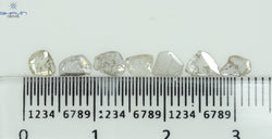 0.97 CT/7 ピース ローズカット ポルキ シェイプ ナチュラル ダイヤモンド ファンシー カラー I1 クラリティ (6.01 MM)