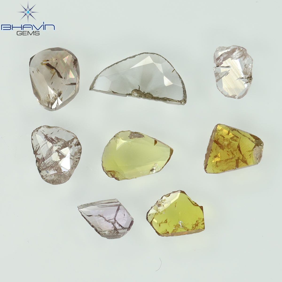 1.05 CT/8 Pcs Natural Slice (Polki) Diamond Mix Color Clarity I2 (4.62 MM)
