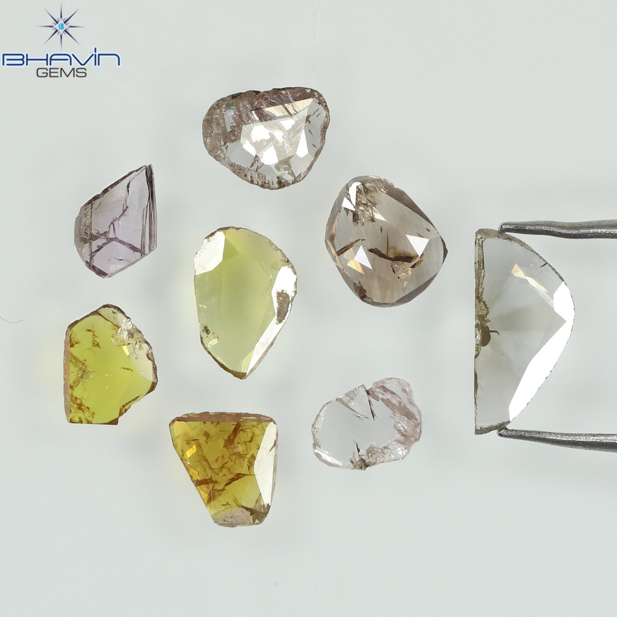 1.05 CT/8 Pcs Natural Slice (Polki) Diamond Mix Color Clarity I2 (4.62 MM)