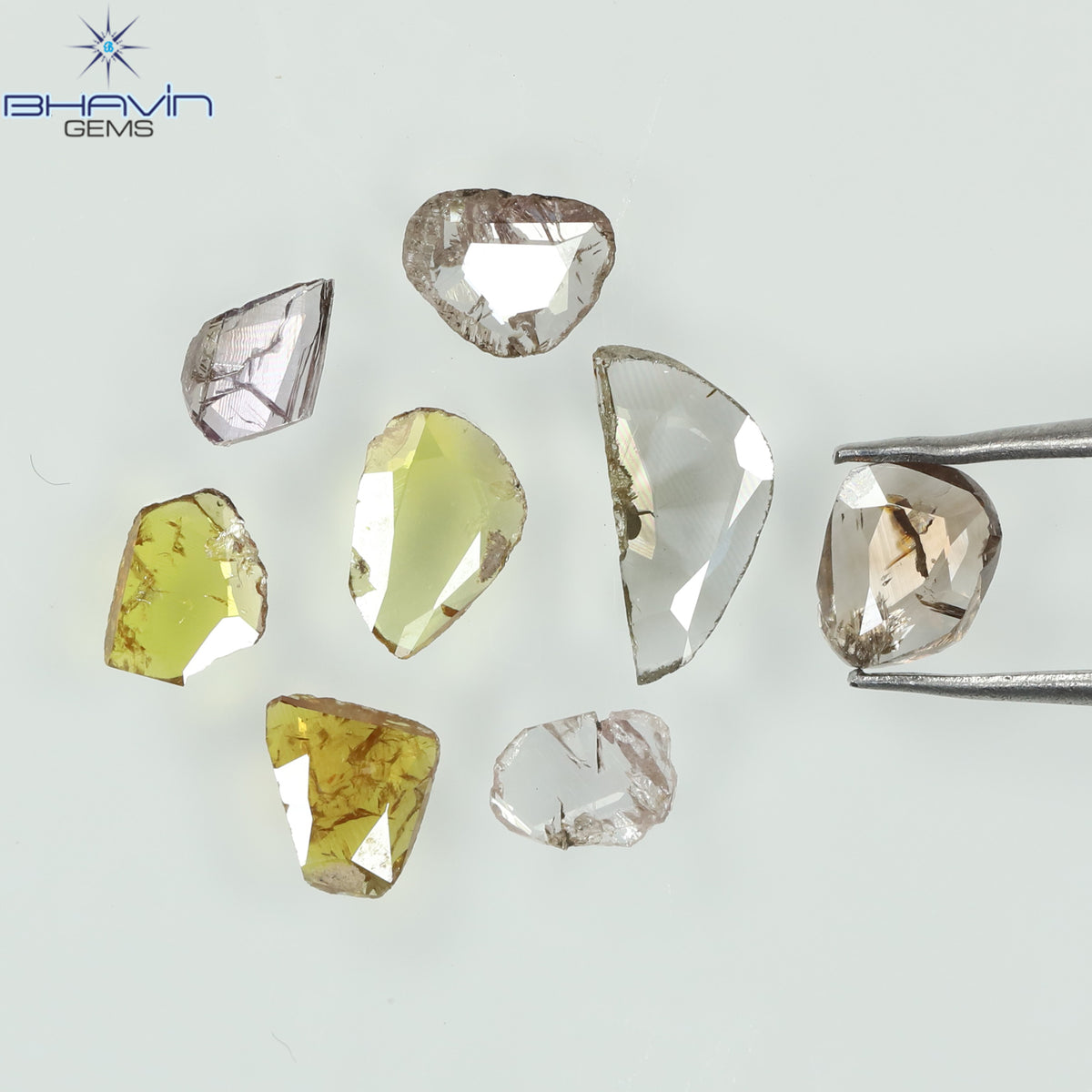 1.05 CT/8 Pcs Natural Slice (Polki) Diamond Mix Color Clarity I2 (4.62 MM)