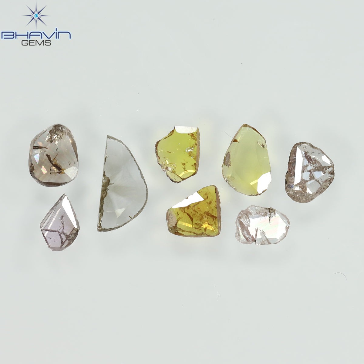 1.05 CT/8 Pcs Natural Slice (Polki) Diamond Mix Color Clarity I2 (4.62 MM)