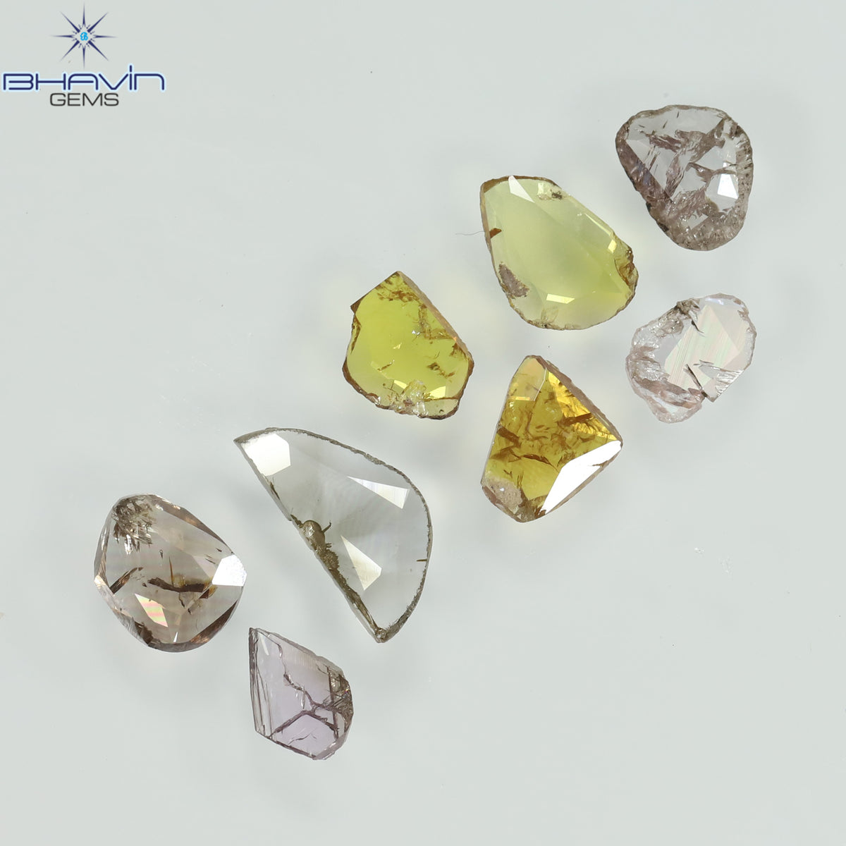 1.05 CT/8 Pcs Natural Slice (Polki) Diamond Mix Color Clarity I2 (4.62 MM)