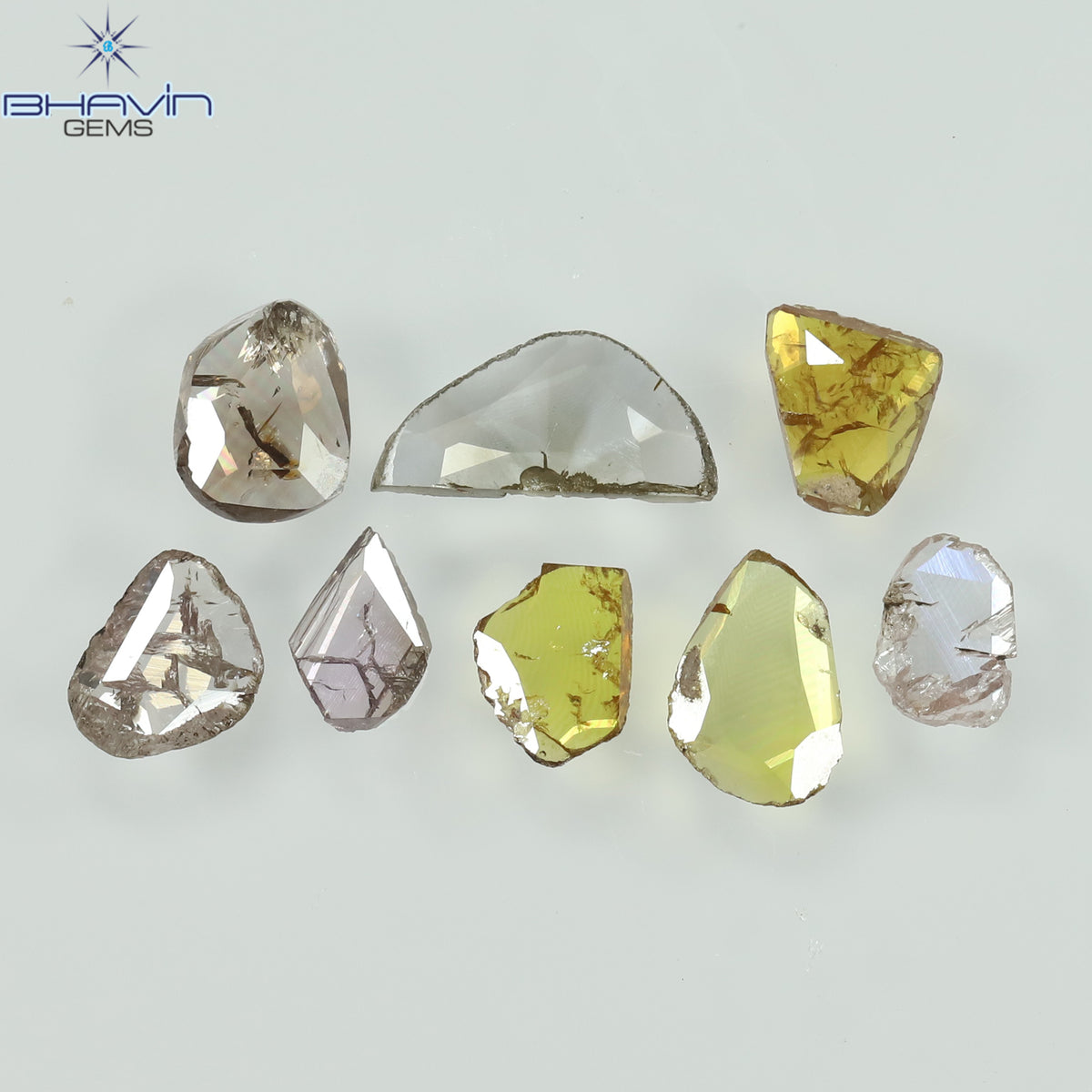 1.05 CT/8 Pcs Natural Slice (Polki) Diamond Mix Color Clarity I2 (4.62 MM)