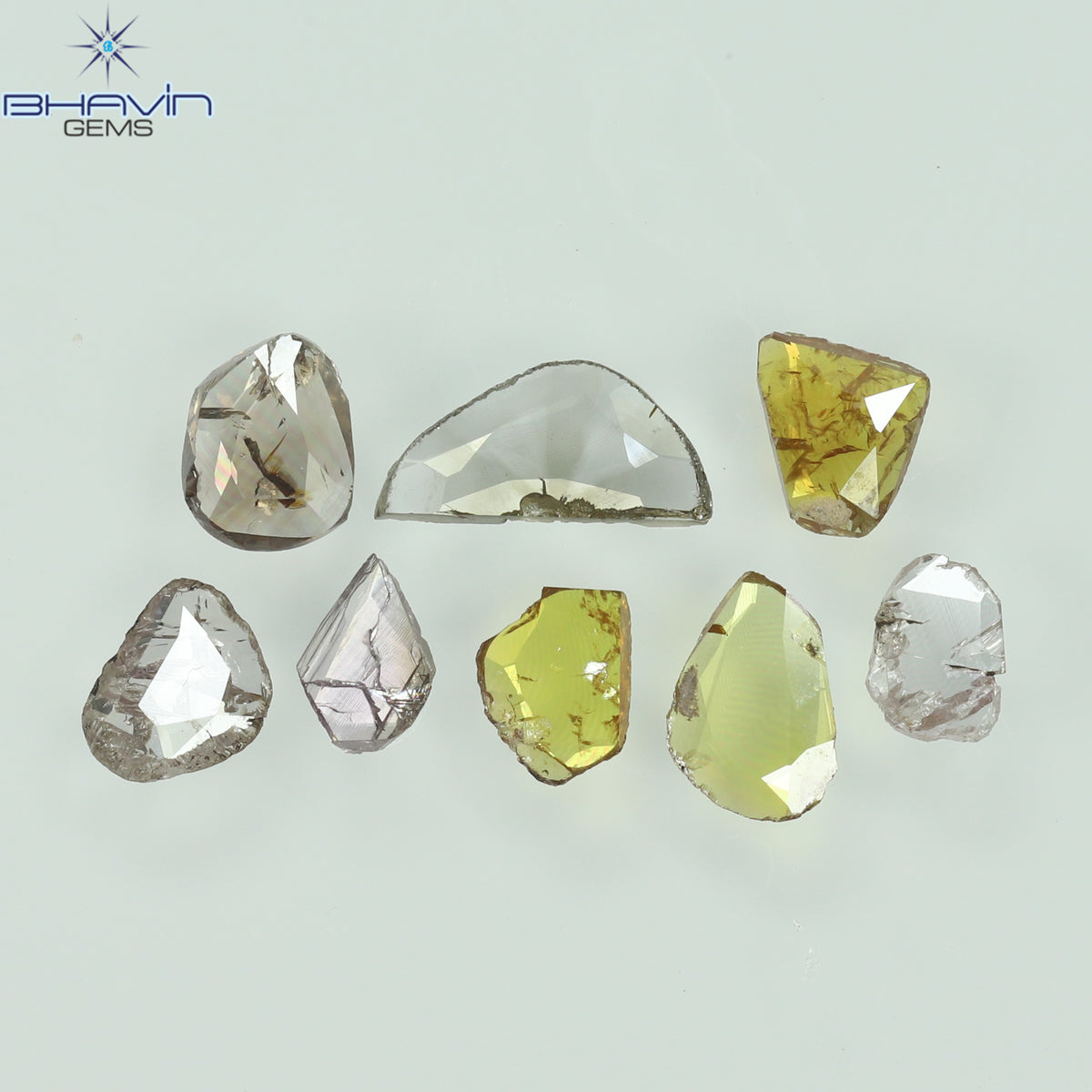 1.05 CT/8 Pcs Natural Slice (Polki) Diamond Mix Color Clarity I2 (4.62 MM)