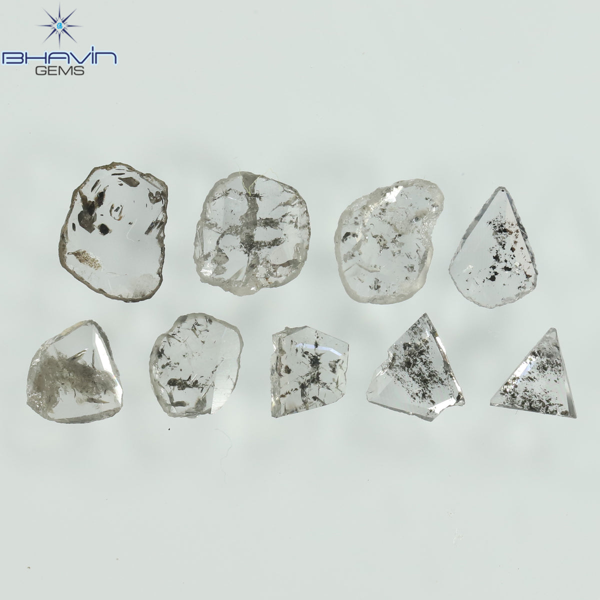 0.41 CT/6 個ローズカット ポルキ シェイプ ナチュラル ダイヤモンド ホワイト カラー I3 クラリティ (3.65 MM)