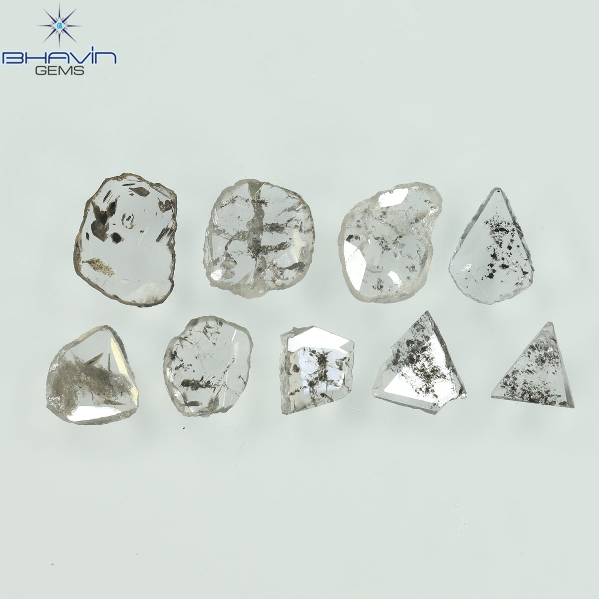 0.41 CT/6 個ローズカット ポルキ シェイプ ナチュラル ダイヤモンド ホワイト カラー I3 クラリティ (3.65 MM)