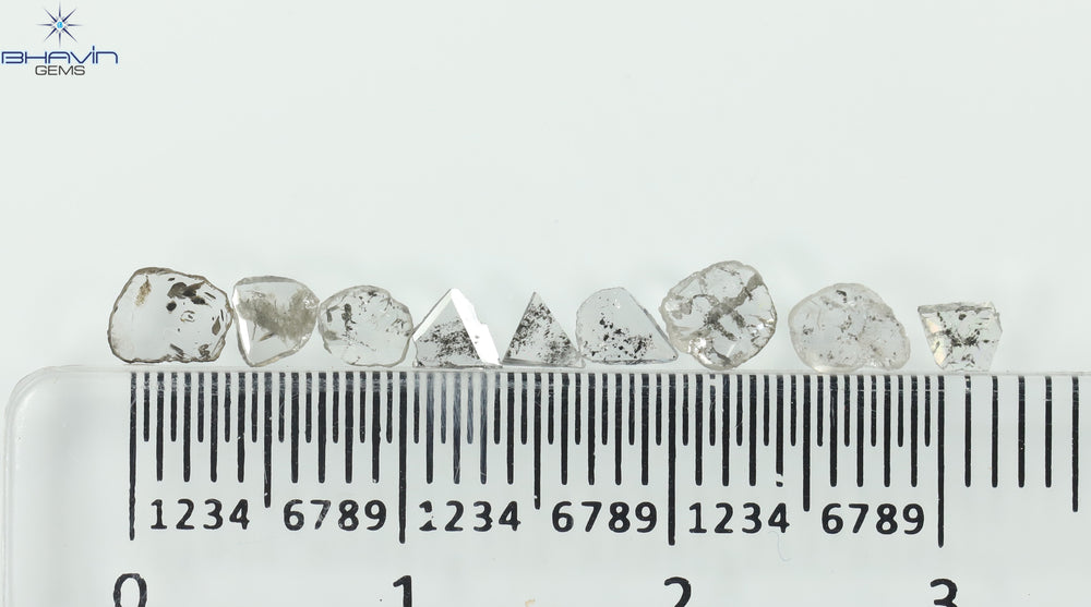 0.41 CT/6 個ローズカット ポルキ シェイプ ナチュラル ダイヤモンド ホワイト カラー I3 クラリティ (3.65 MM)