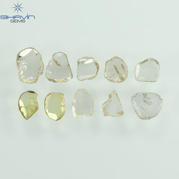 0.75 CT/10 Pcs Natural Slice (Polki) Diamond Mix Color Clarity I1 (4.44 MM)