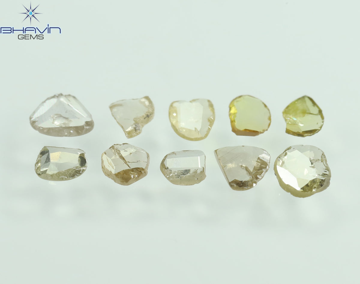 0.75 CT/10 Pcs Natural Slice (Polki) Diamond Mix Color Clarity I1 (4.44 MM)