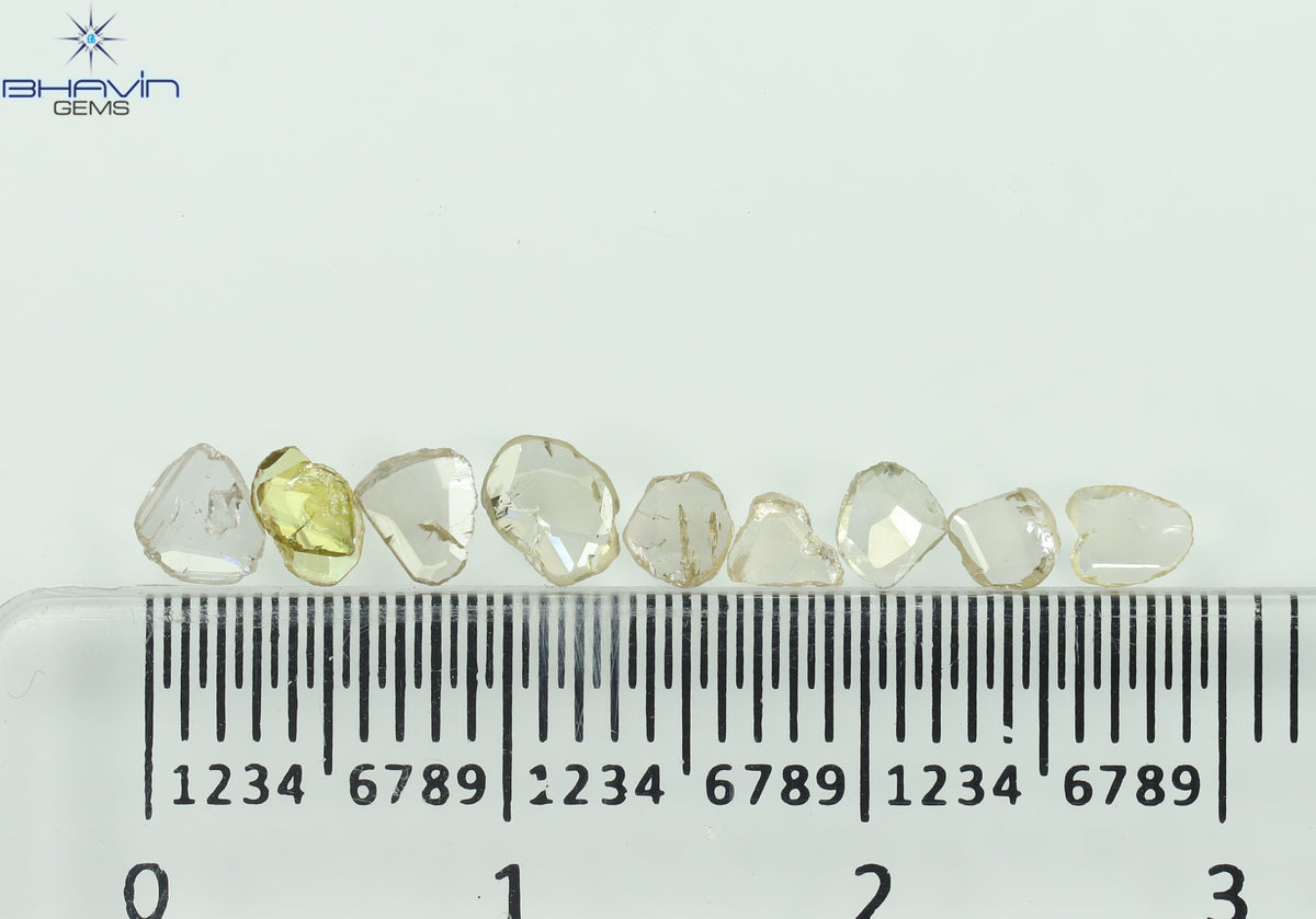 0.75 CT/10 Pcs Natural Slice (Polki) Diamond Mix Color Clarity I1 (4.44 MM)
