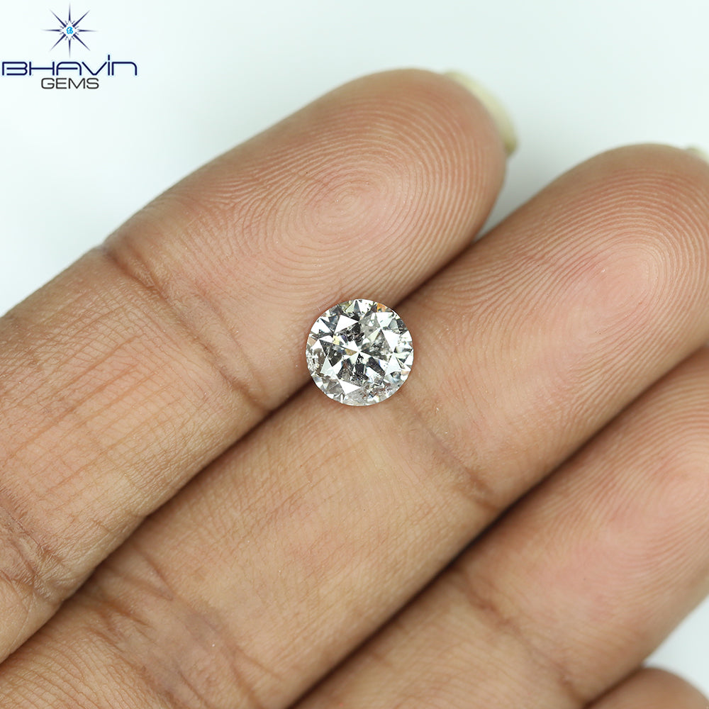 0.44 CT ラフシェイプ ナチュラル ダイヤモンド ブラック グレー (ソルト アンド パッパー) カラー I3 クラリティ (4.95 MM)