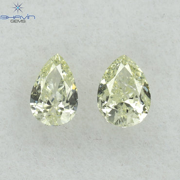 0.53 CT/3 ピース ペアシェイプ ナチュラル ダイヤモンド ホワイト(K) カラー SI1 クラリティ (5.40 MM)