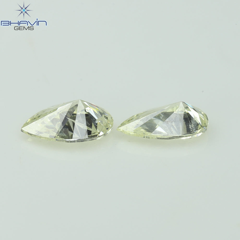 0.36 CT (2 PCS) Pear Shape Natural Diamond K Color VS-SI Clarity (4.85 MM)