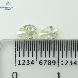 0.53 CT/3 ピース ペアシェイプ ナチュラル ダイヤモンド ホワイト(K) カラー SI1 クラリティ (5.40 MM)
