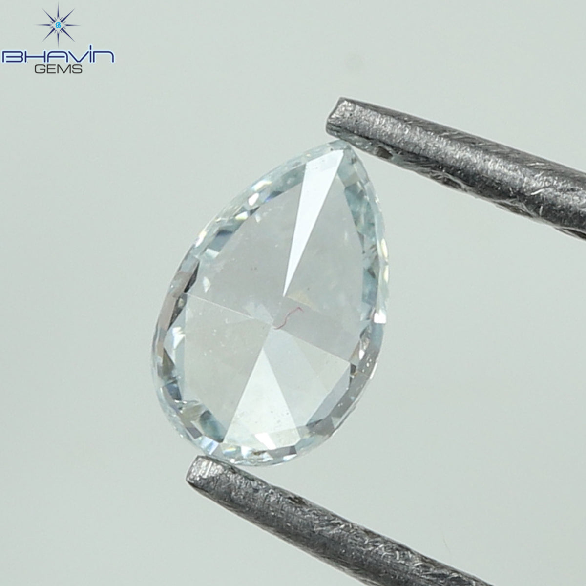 0.07 CT ペアシェイプ ナチュラル ダイヤモンド グリーンがかったブルー カラー VS1 クラリティ (3.68 MM)