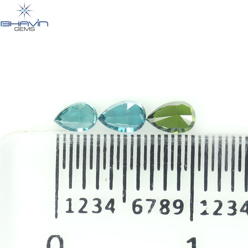 0.21 CT/2 ピース ペアシェイプ ナチュラル ダイヤモンド ミックス カラー VS2 クラリティ (3.85 MM)