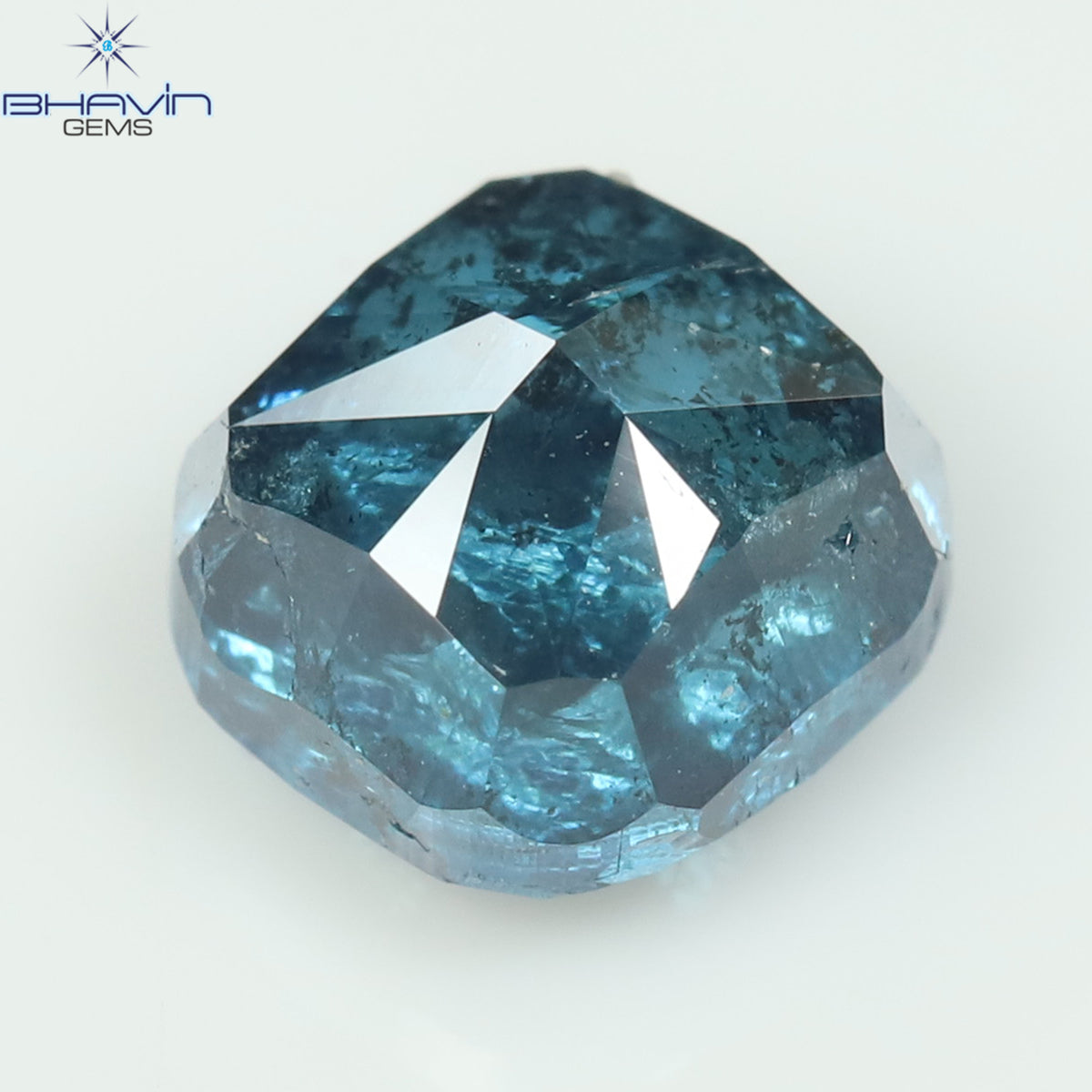 1.07 CT Natural Cushion Diamond Enhanced Blue Color Clarity I3 (5.32 MM)
