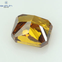 0.22 CT ラディアント シェイプ ナチュラル ダイヤモンド オレンジ イエロー カラー SI1 クラリティ (3.52 MM)