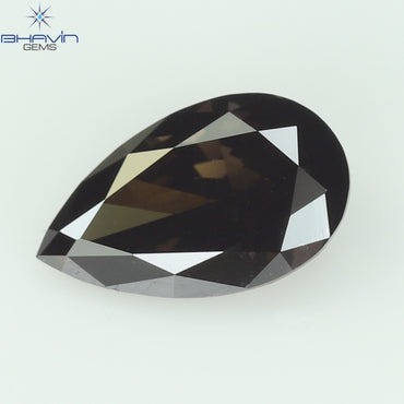 0.28 CT Enhanced Pear Shape Natural Loose Diamond  Brown(Cognac) Color VS2 Clarity (5.80 MM)