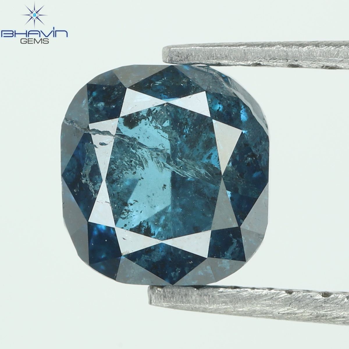 1.07 CT Natural Cushion Diamond Enhanced Blue Color Clarity I3 (5.32 MM)