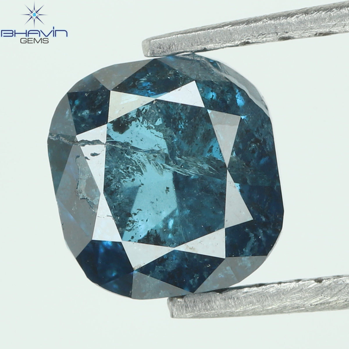 1.07 CT Natural Cushion Diamond Enhanced Blue Color Clarity I3 (5.32 MM)