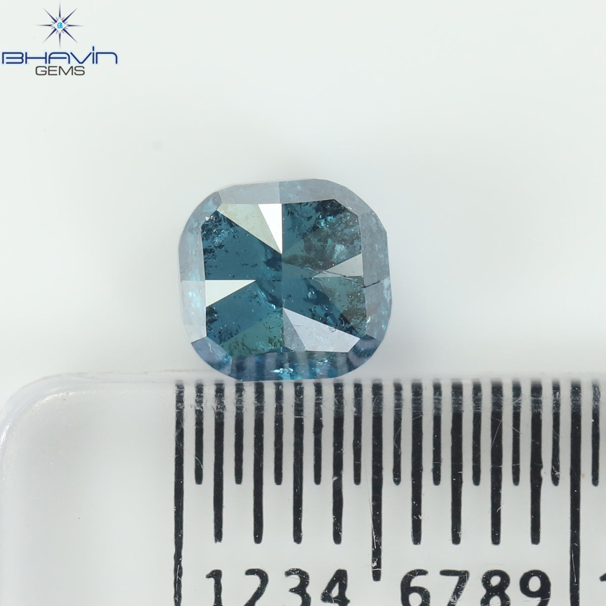 1.07 CT Natural Cushion Diamond Enhanced Blue Color Clarity I3 (5.32 MM)