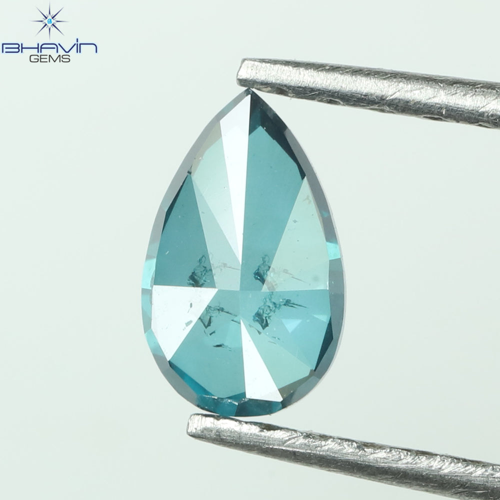 0.34 CT Enhanced Pear Shape Natural Loose Diamond Blue Color SI2 Clarity (5.58 MM)