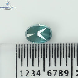 0.29 CT オーバルシェイプ エンハンスト ブルー カラー 天然ダイヤモンド I3 クラリティ (5.34 MM)
