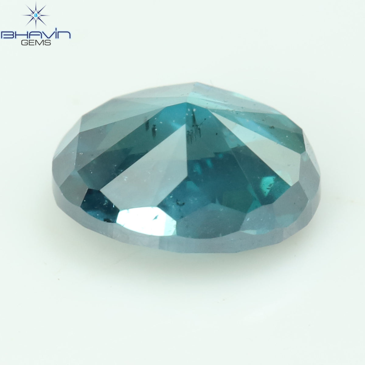 0.52 CT Natural Oval Diamond Enhanced Greenish Blue Color Clarity SI2 (5.40 MM)