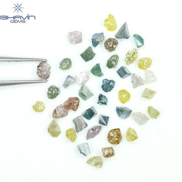 5.22 CT/41 Pcs Natural Rough Diamond Enhanced Mix Fancy Color Clarity I3 (3.41 MM)