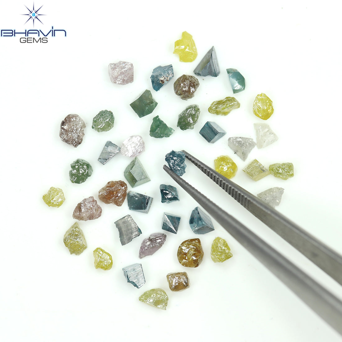 5.22 CT/41 Pcs Natural Rough Diamond Enhanced Mix Fancy Color Clarity I3 (3.41 MM)