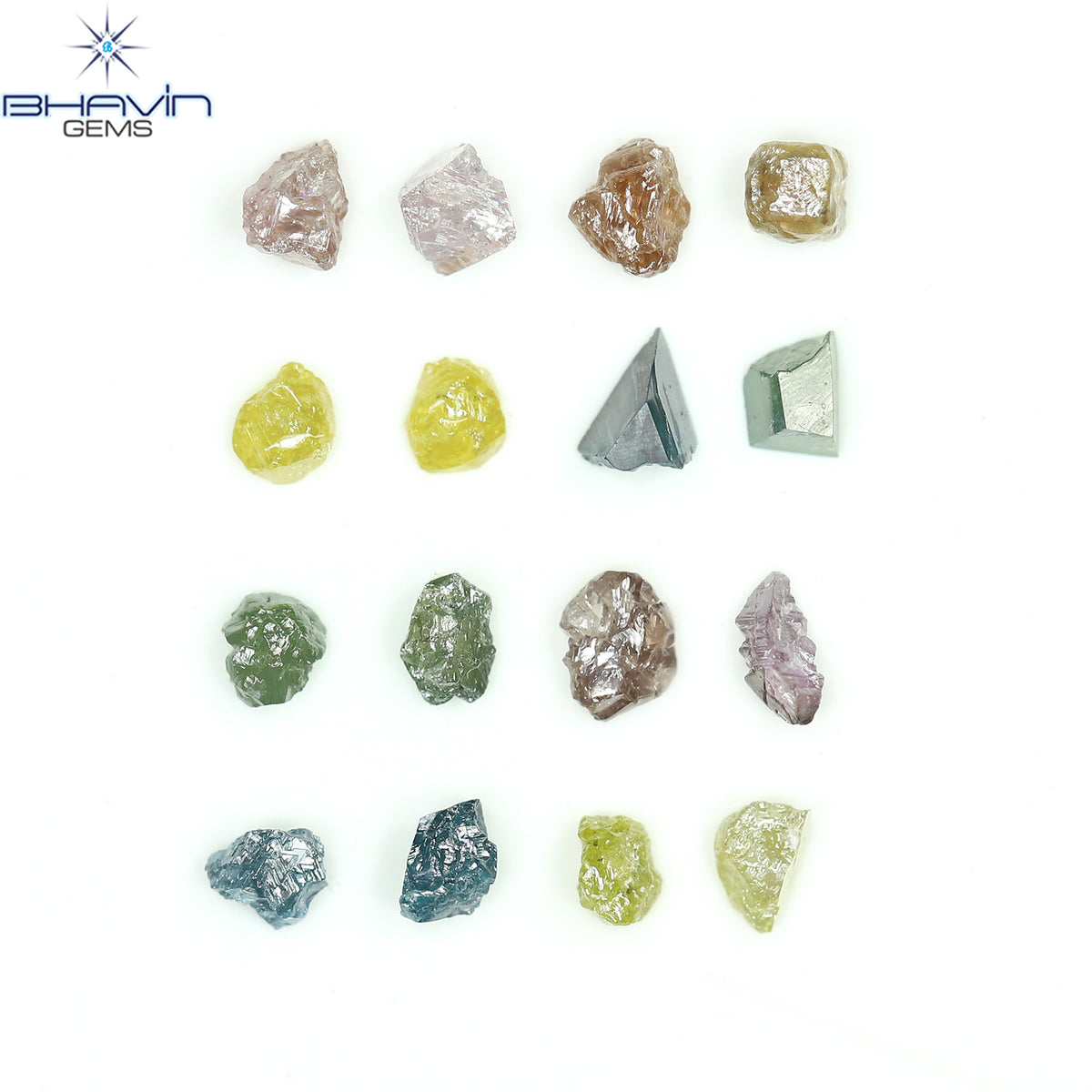 5.22 CT/41 Pcs Natural Rough Diamond Enhanced Mix Fancy Color Clarity I3 (3.41 MM)