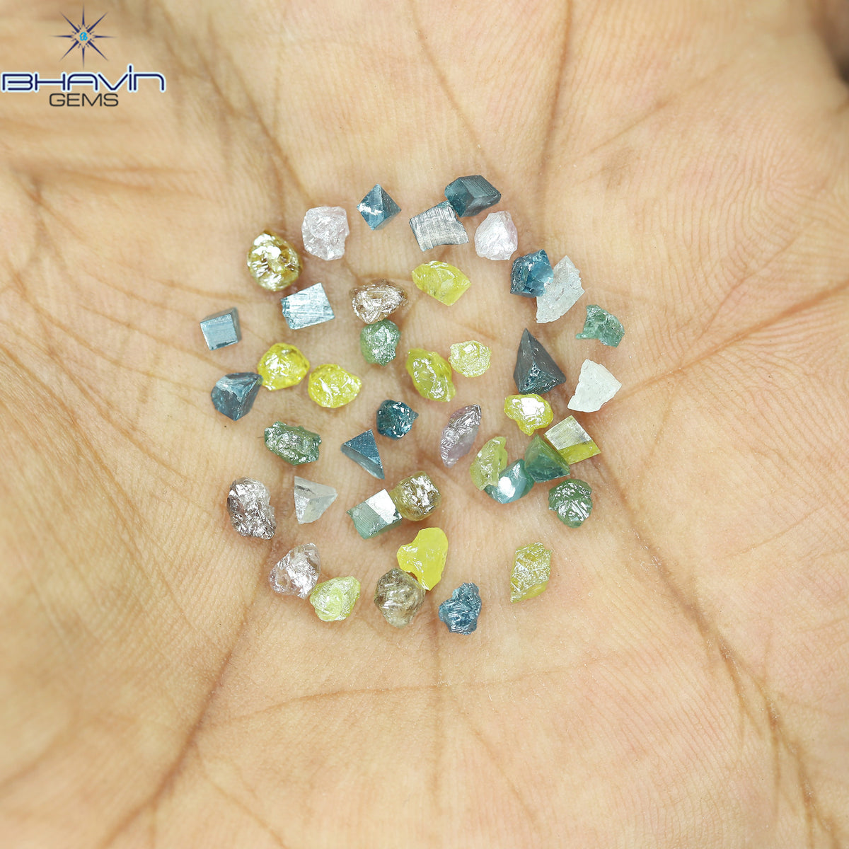 5.22 CT/41 Pcs Natural Rough Diamond Enhanced Mix Fancy Color Clarity I3 (3.41 MM)