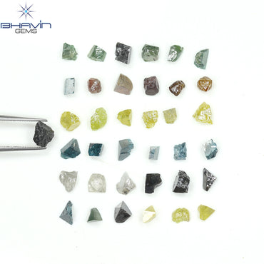 8.43 CT/40 ピース ミックス カラー ラフ ダイヤモンド ナチュラル ルース ダイヤモンド I3 クラリティ (4.87 MM)