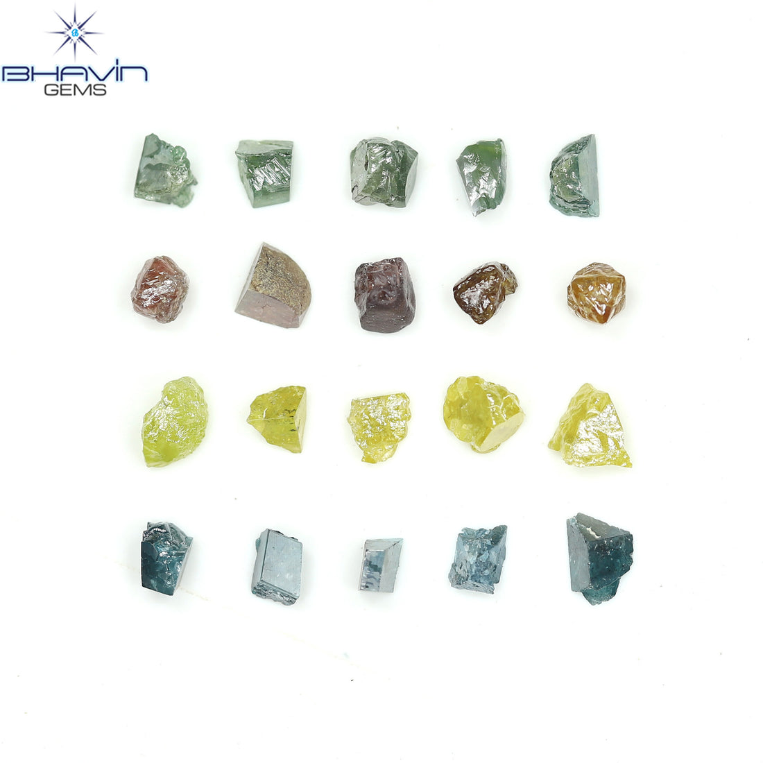 8.43 CT/40 ピース ミックス カラー ラフ ダイヤモンド ナチュラル ルース ダイヤモンド I3 クラリティ (4.87 MM)