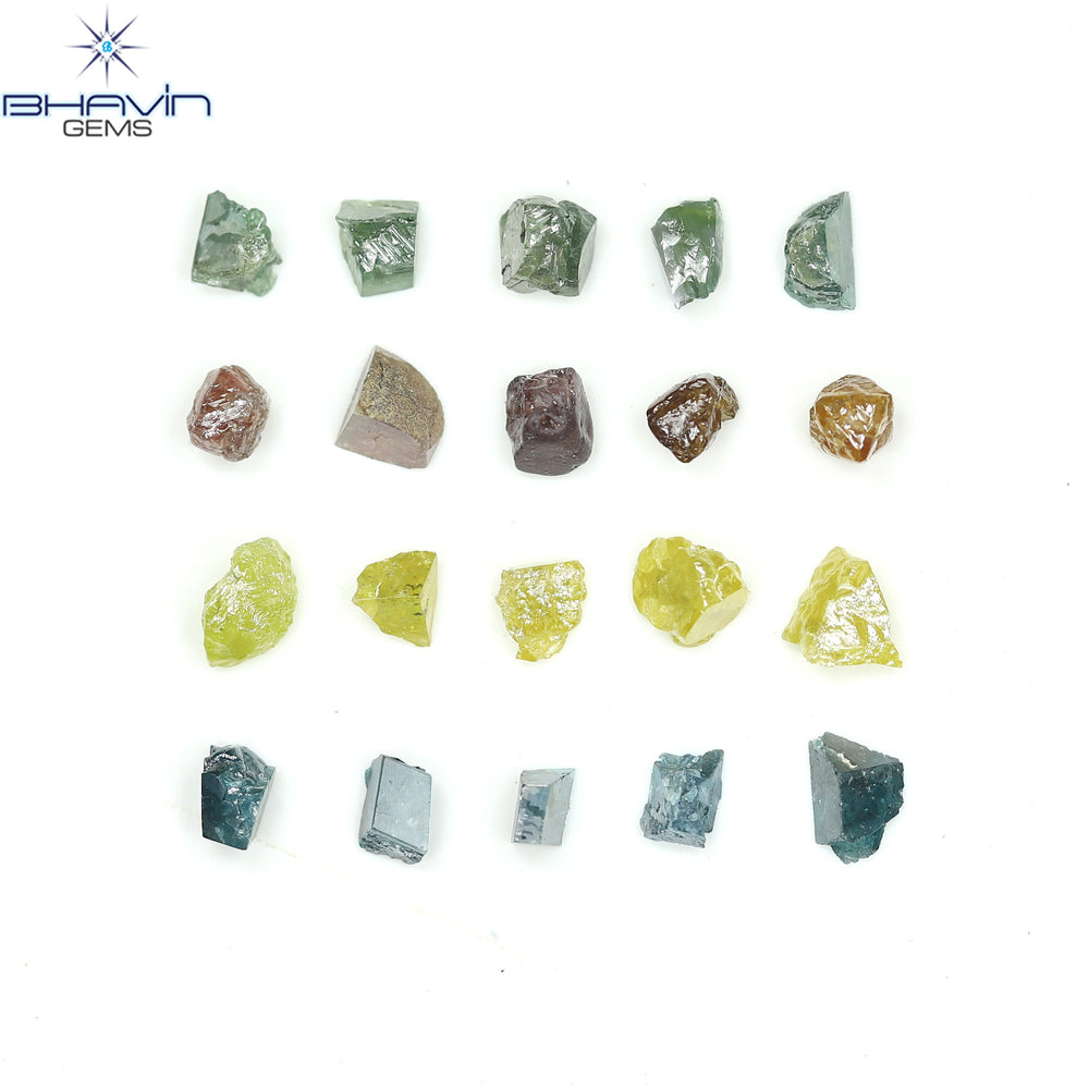8.43 CT/40 ピース ミックス カラー ラフ ダイヤモンド ナチュラル ルース ダイヤモンド I3 クラリティ (4.87 MM)