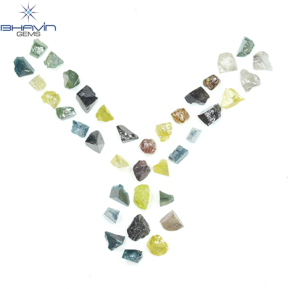 8.43 CT/40 ピース ミックス カラー ラフ ダイヤモンド ナチュラル ルース ダイヤモンド I3 クラリティ (4.87 MM)