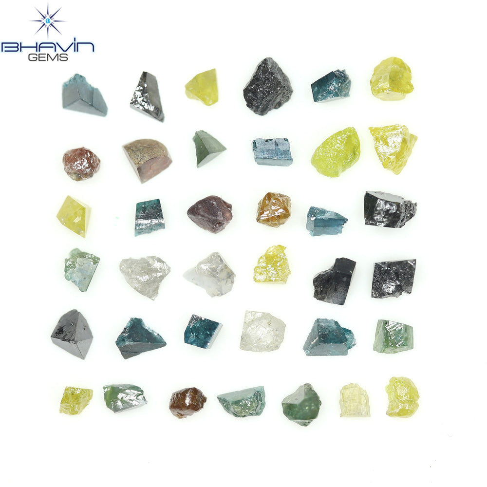 8.43 CT/40 ピース ミックス カラー ラフ ダイヤモンド ナチュラル ルース ダイヤモンド I3 クラリティ (4.87 MM)